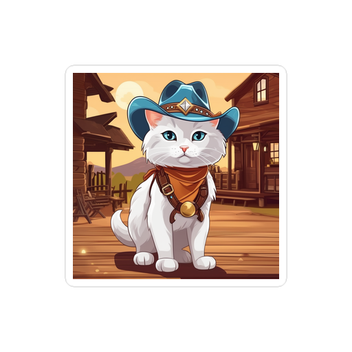 PugMug Custom White Companion Cat Sticker