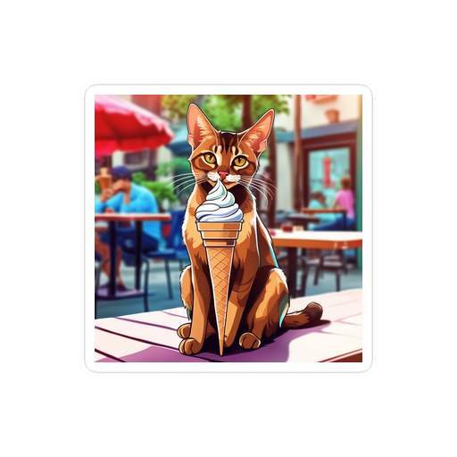 PugMug Custom Tabby Abyssinian Cat Sticker