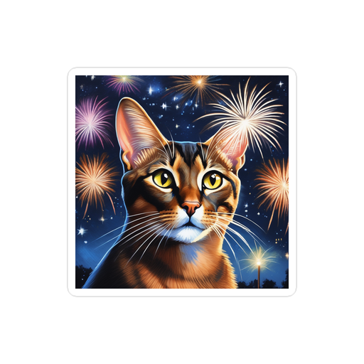 PugMug Custom Tabby Abyssinian Cat Sticker