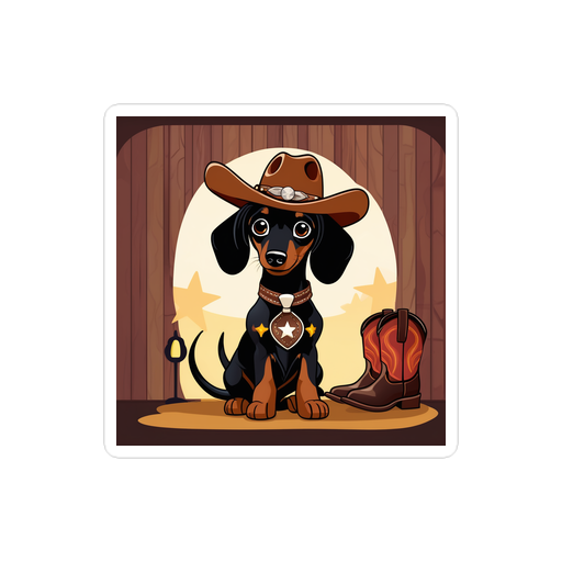 PugMug Custom Black Dachshund Sticker