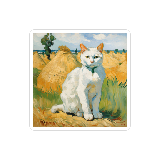 PugMug Custom White Companion Cat Sticker