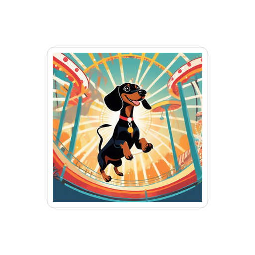 PugMug Custom Black Dachshund Sticker