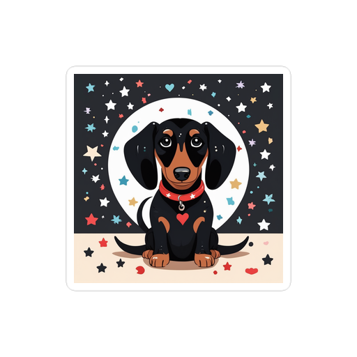 PugMug Custom Black Dachshund Sticker