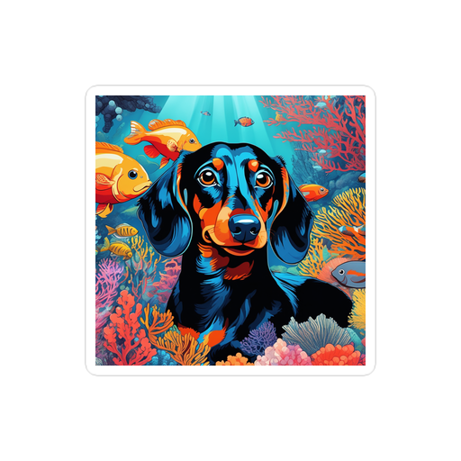 PugMug Custom Black Dachshund Sticker