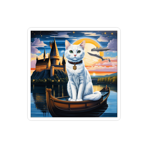 PugMug Custom White Companion Cat Sticker