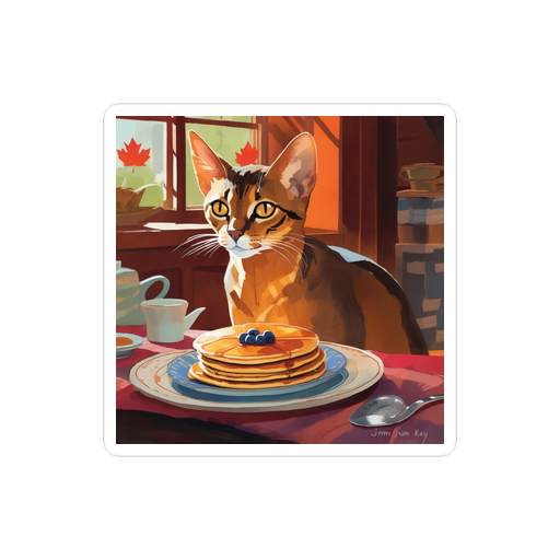 PugMug Custom Tabby Abyssinian Cat Sticker