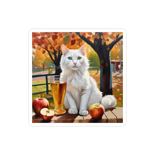 PugMug Custom White Companion Cat Sticker