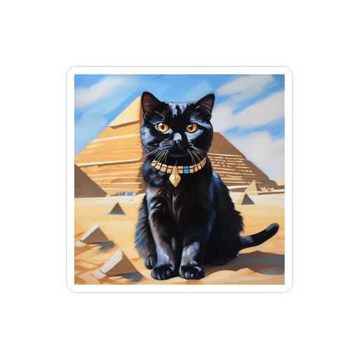 PugMug Custom Black Scottish Fold Cat Sticker