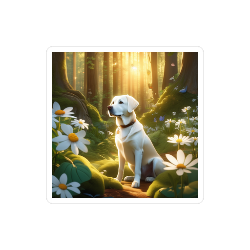 PugMug Custom White Labrador Retriever Sticker