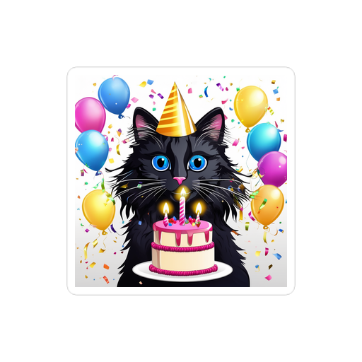 PugMug Custom Black Ragdoll Cat Sticker