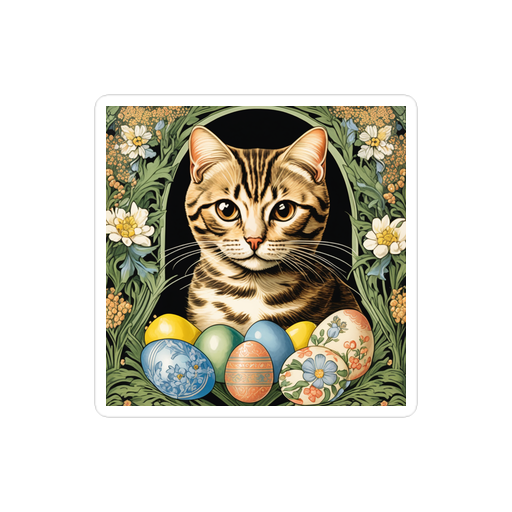 PugMug Custom Tabby Scottish Fold Cat Sticker