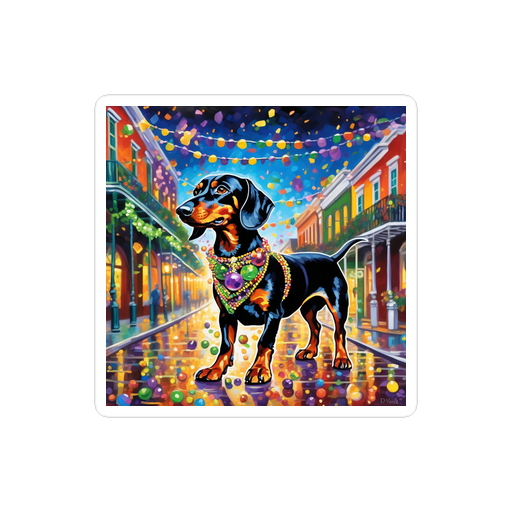 PugMug Custom Black Dachshund Sticker