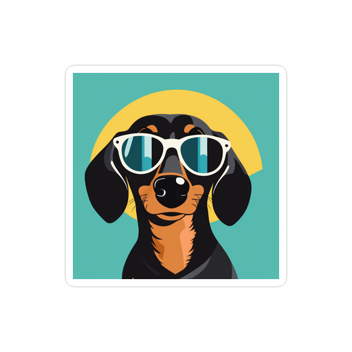 PugMug Custom Black Dachshund Sticker