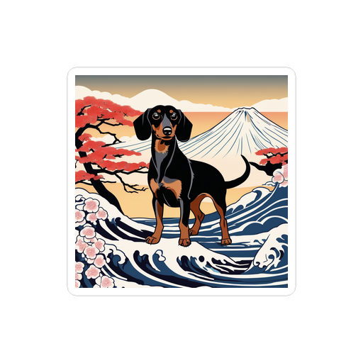 PugMug Custom Black Dachshund Sticker