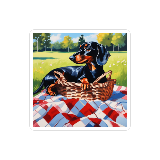 PugMug Custom Black Dachshund Sticker