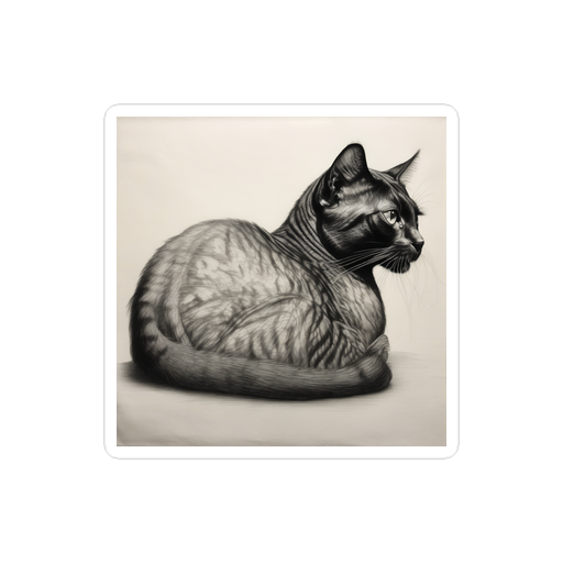 PugMug Custom Black Exotic Cat Sticker