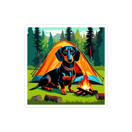 PugMug Custom Black Dachshund Sticker