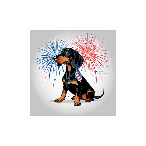 PugMug Custom Black Dachshund Sticker