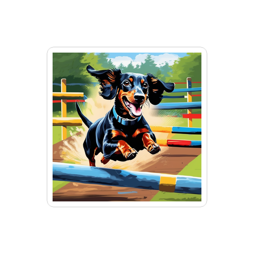 PugMug Custom Black Dachshund Sticker