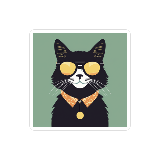 PugMug Custom Black Ragdoll Cat Sticker