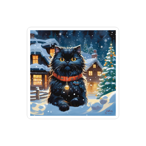 PugMug Custom Black Persian Cat Sticker