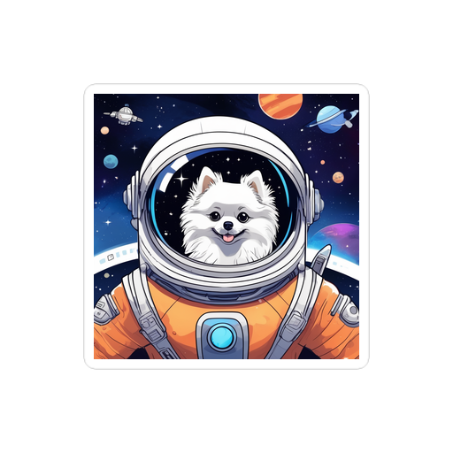 PugMug Custom White Pomeranian Sticker