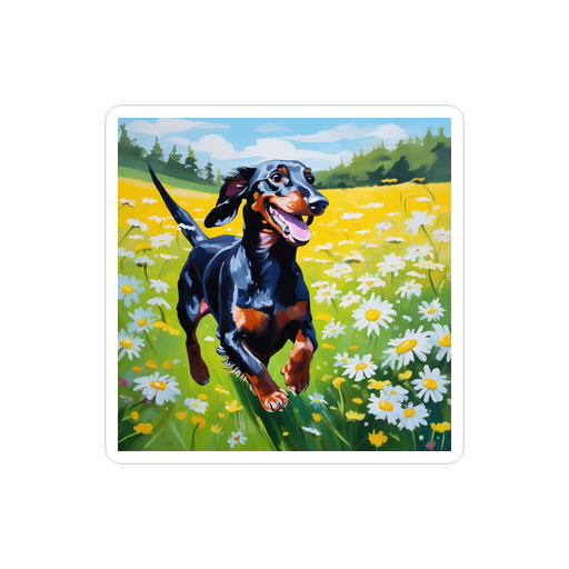 PugMug Custom Black Dachshund Sticker