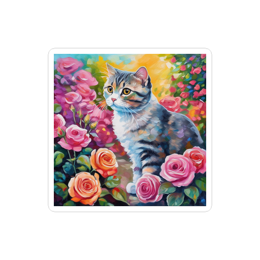 PugMug Custom Tabby Scottish Fold Cat Sticker