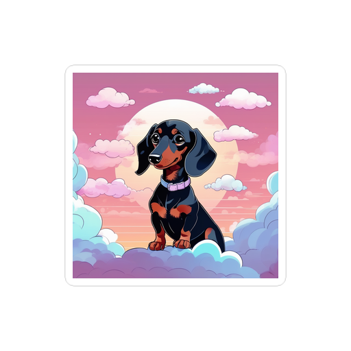 PugMug Custom Black Dachshund Sticker