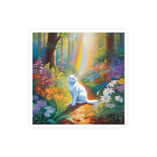 PugMug Custom White Companion Cat Sticker