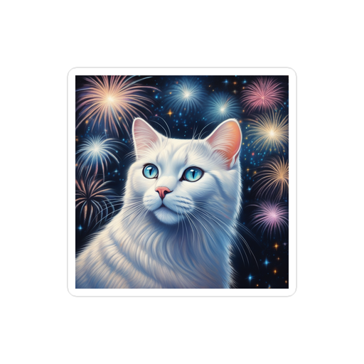 PugMug Custom White Exotic Cat Sticker