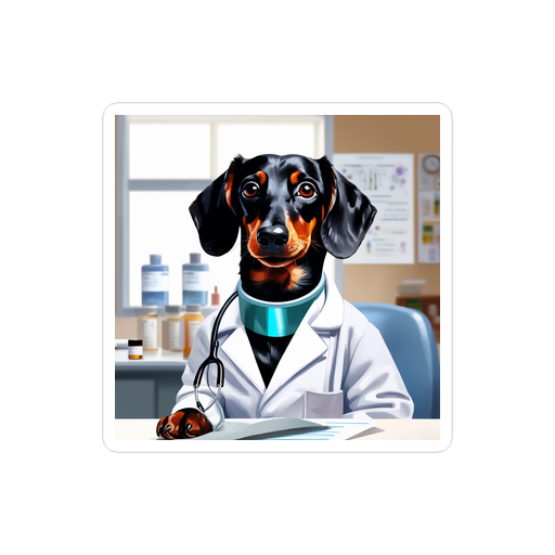 PugMug Custom Black Dachshund Sticker