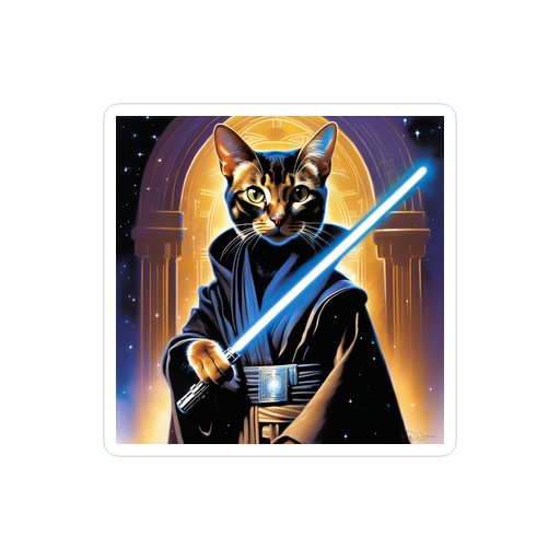 PugMug Custom Black Abyssinian Cat Sticker