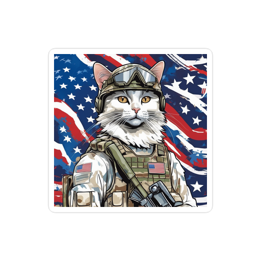 PugMug Custom White Companion Cat Sticker