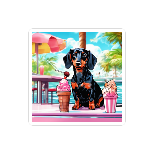 PugMug Custom Black Dachshund Sticker