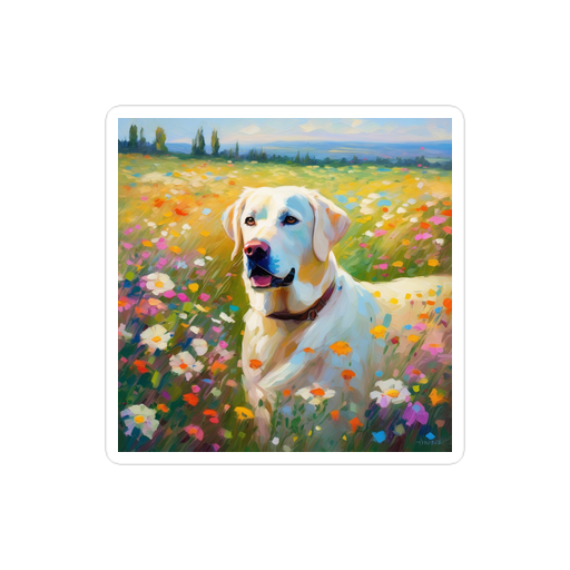 PugMug Custom White Labrador Retriever Sticker