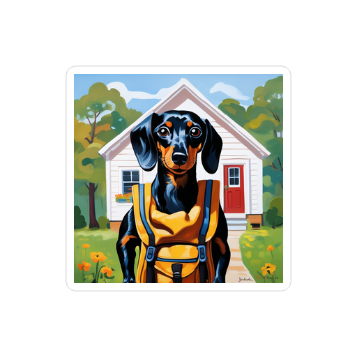 PugMug Custom Black Dachshund Sticker