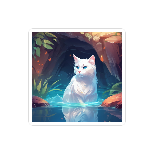 PugMug Custom White Companion Cat Sticker