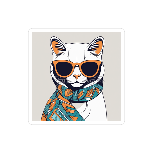 PugMug Custom White Exotic Cat Sticker
