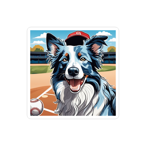 PugMug Custom Blue Merle Border Collie Sticker