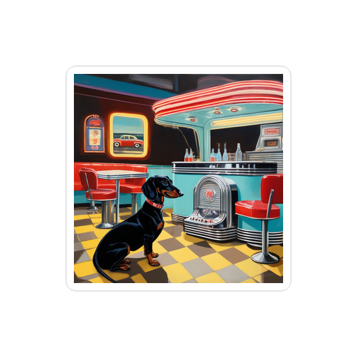 PugMug Custom Black Dachshund Sticker