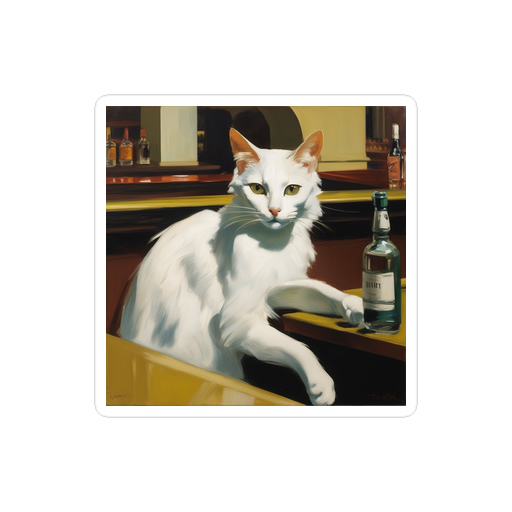 PugMug Custom White Companion Cat Sticker