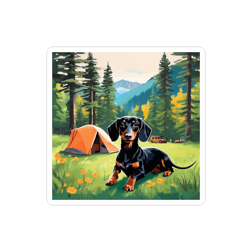 PugMug Custom Black Dachshund Sticker