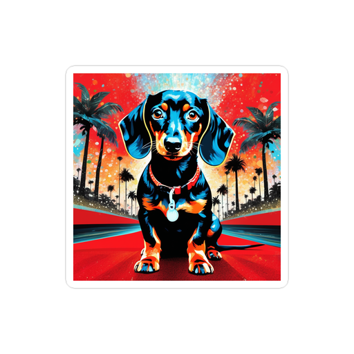 PugMug Custom Black Dachshund Sticker