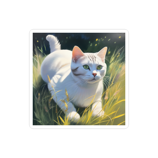 PugMug Custom White American Shorthair Cat Sticker