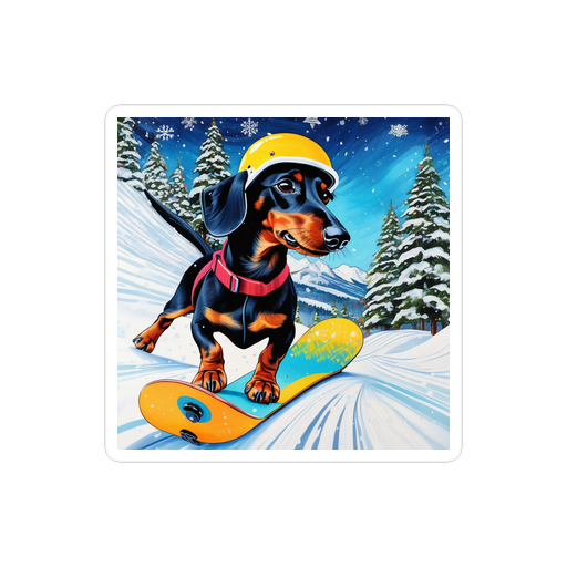 PugMug Custom Black Dachshund Sticker