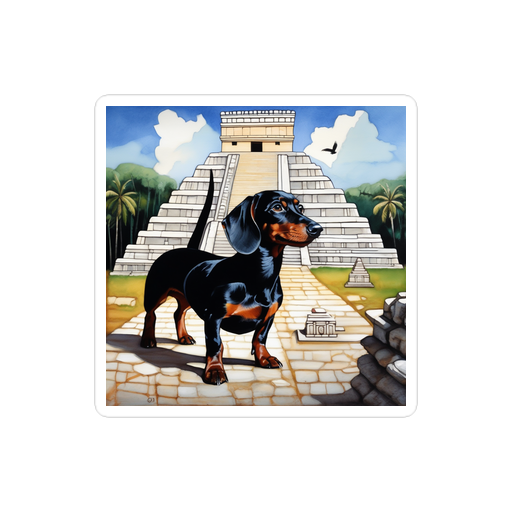 PugMug Custom Black Dachshund Sticker