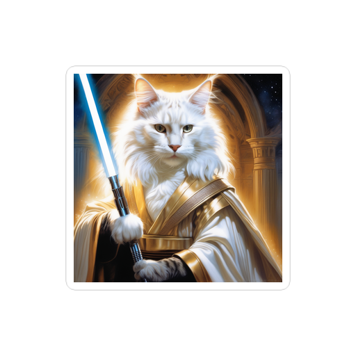 PugMug Custom White Maine Coon Cat Sticker