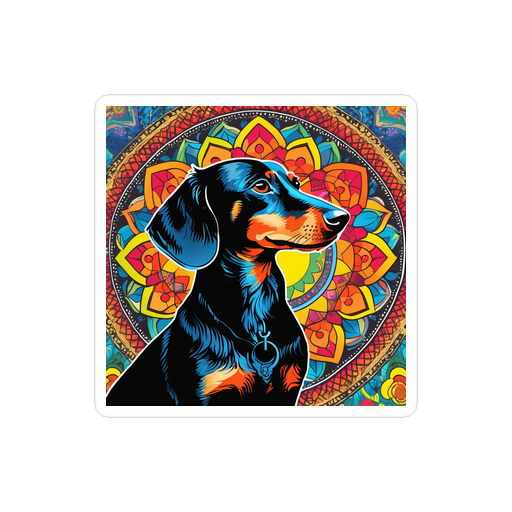 PugMug Custom Black Dachshund Sticker