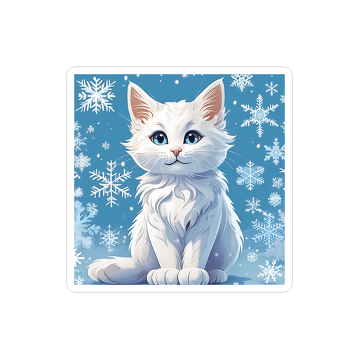 PugMug Custom White Companion Cat Sticker